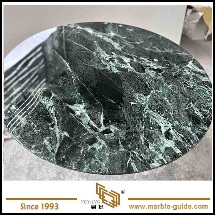 Luxury Dark Green Marble Round Table suppliers