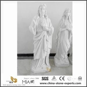 Descompte bricolatge religiós pedra verge amb la celebració l'estàtua de marbre de Jesús