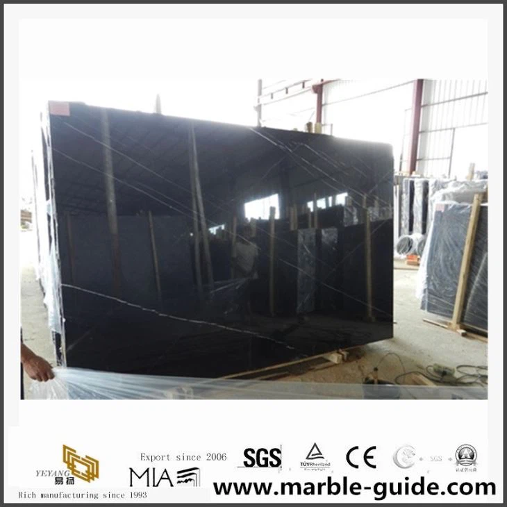 Xina Black Nero Marquina Marble Slabs per a les rajoles de construcció