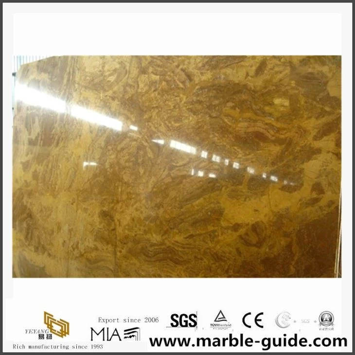 Preu natural de fàbrica de coure rajoles de marbre groc i lloses per a la decoració de l'edifici