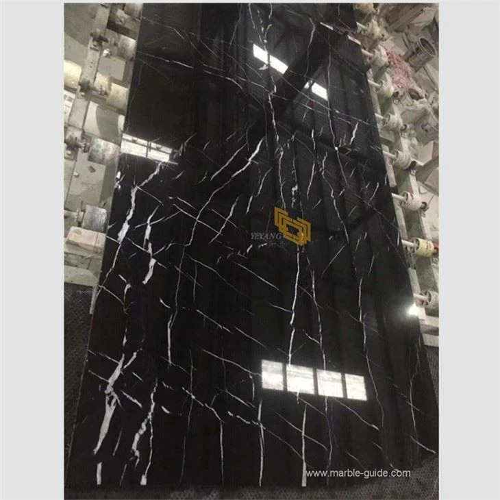 3cm Black Nero Marquina Marble Slabs Wholesale