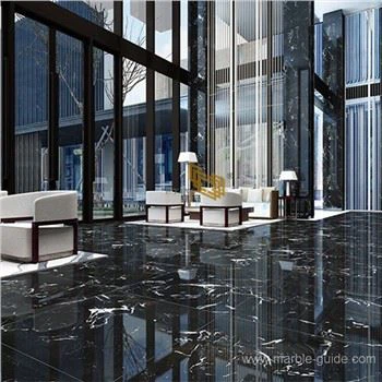 Llosa de marbre de flor de gel negre polida per a projectes d'interior